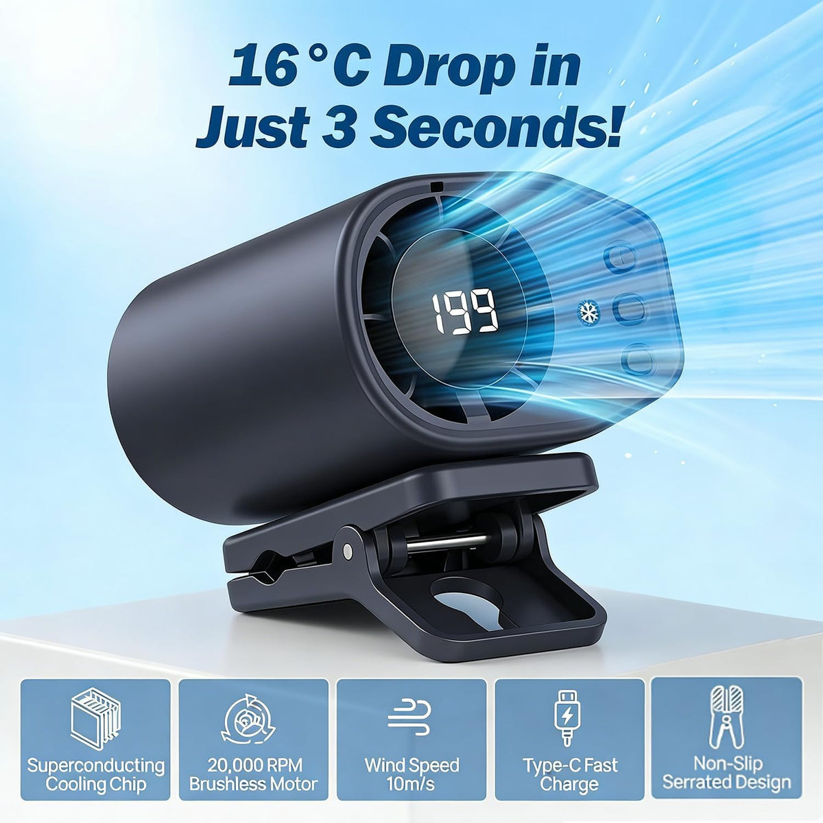 Air Conditioner Fan with LED Display